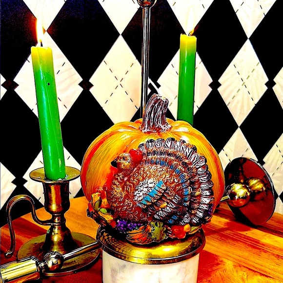 Sculptural Candle Turkey, Harvest & Pumpkin| Rustic & Elaborate Decor - Picture 3 of 16